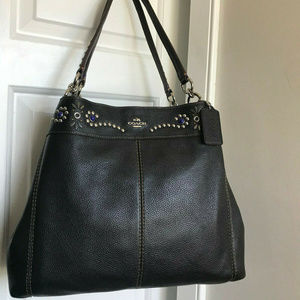 Coach Lexy Shoulder Bag Studded Black